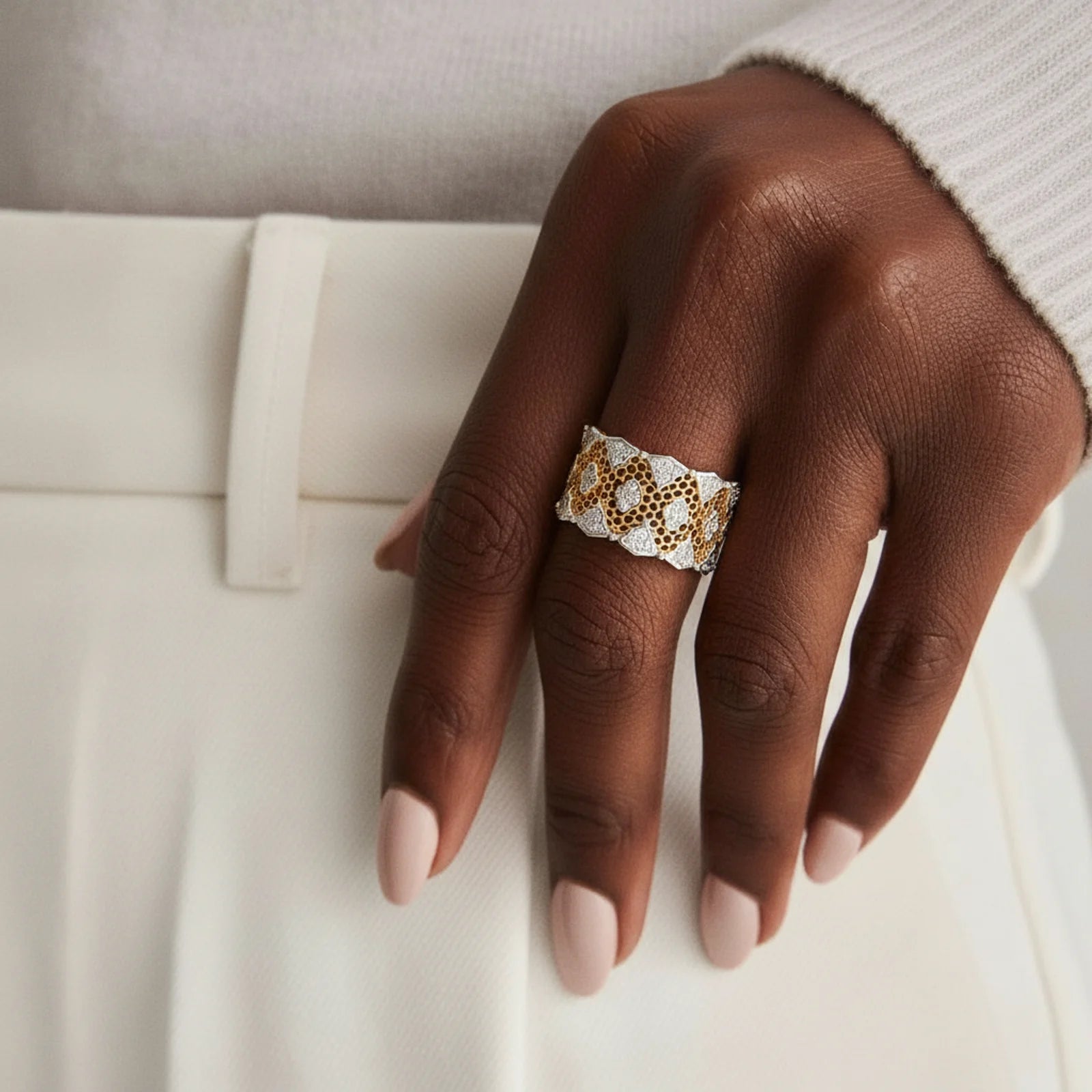 Honeycomb Crystal Power Ring