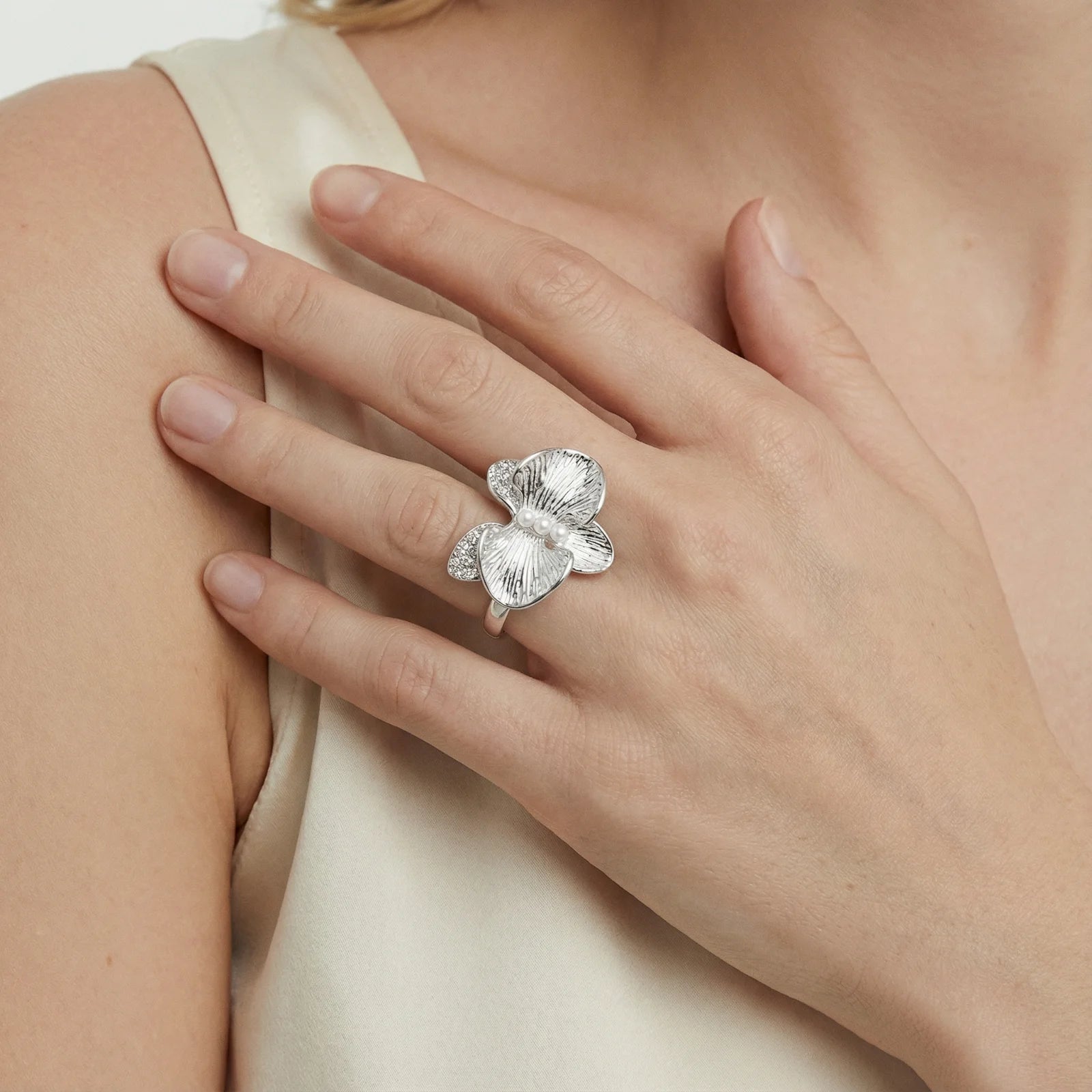 Pearl Orchid Ring