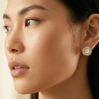 Sunburst Pearl Stud Earrings