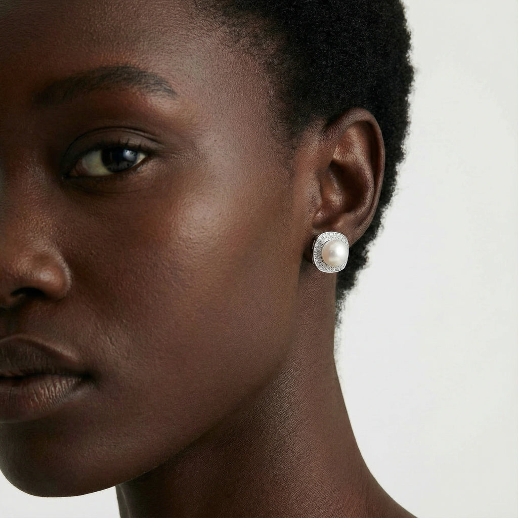Halo Pearl Studs
