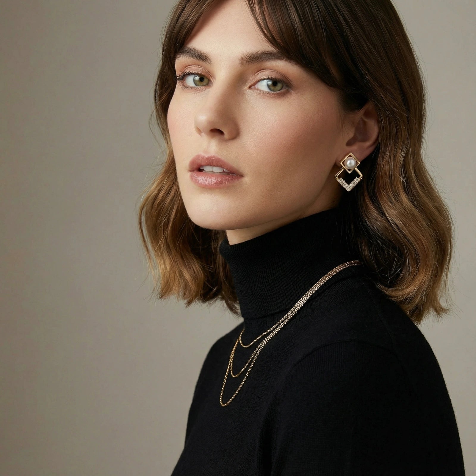 Pearl Geometry Earrings